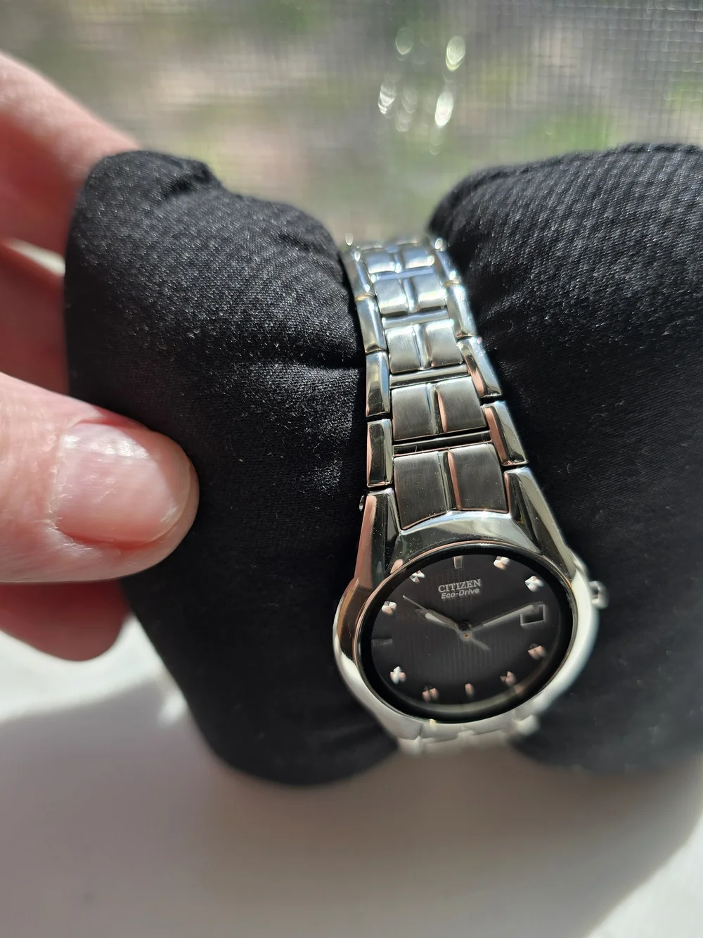Citizen Eco-Drive Womens Black Dial With Diamond Accents